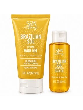 Spa Luxury Brazilian Sol Hair Gel + Nourishing Hair Oil Pistachio Caramel